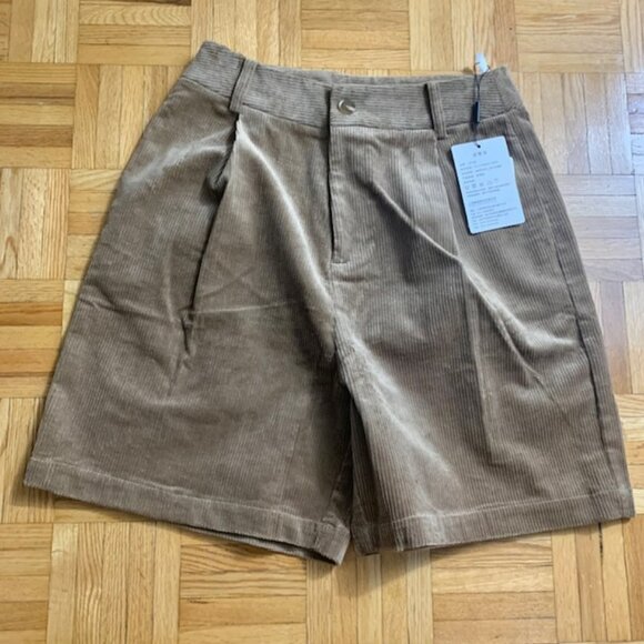 Short en velours côtelé avec fermeture éclair pour femme - Picture 1 of 4